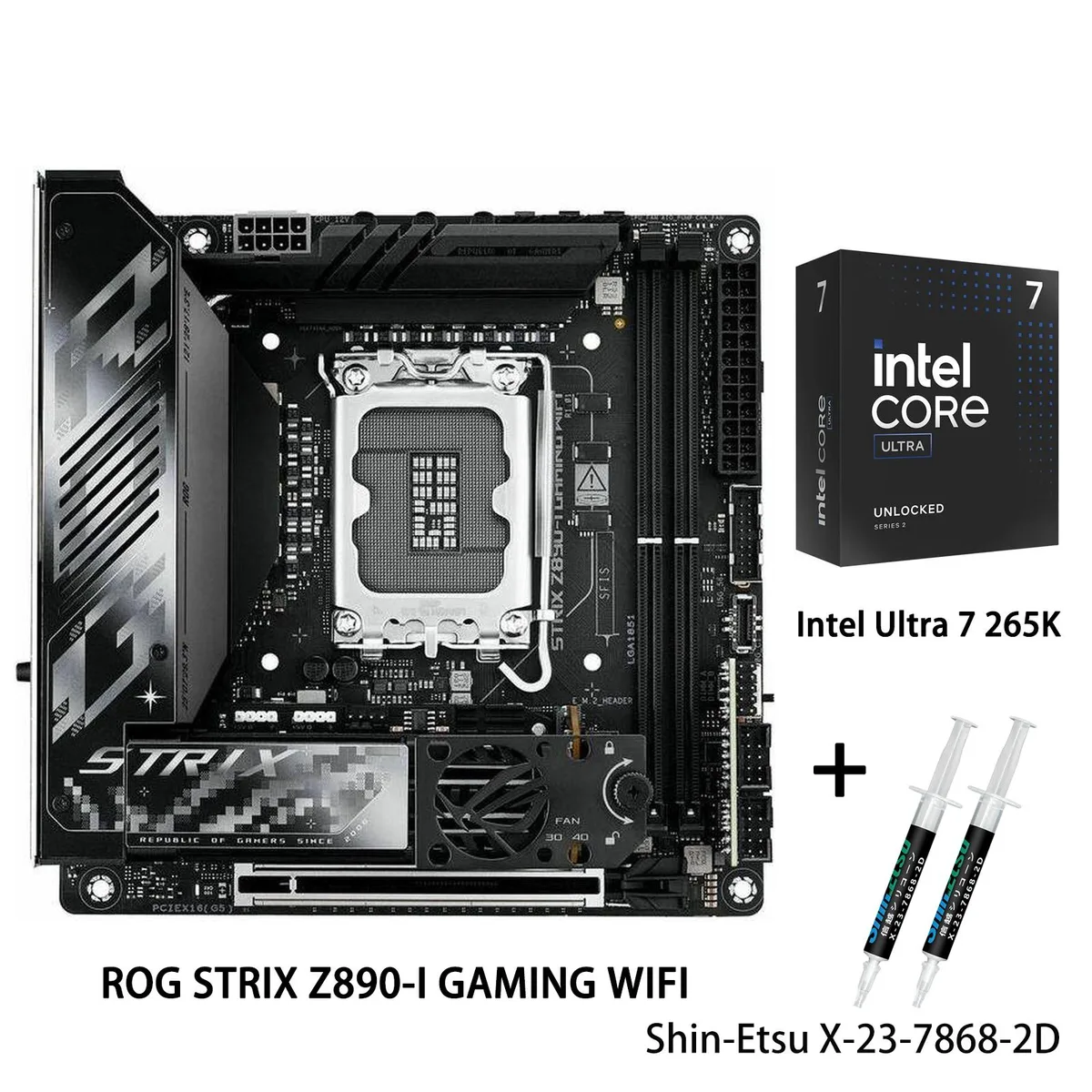 ASUS ASUS ROG STRIX Z890-I GAMING WIFI + Ultra 7 265K Intel motherboard — photo du produit