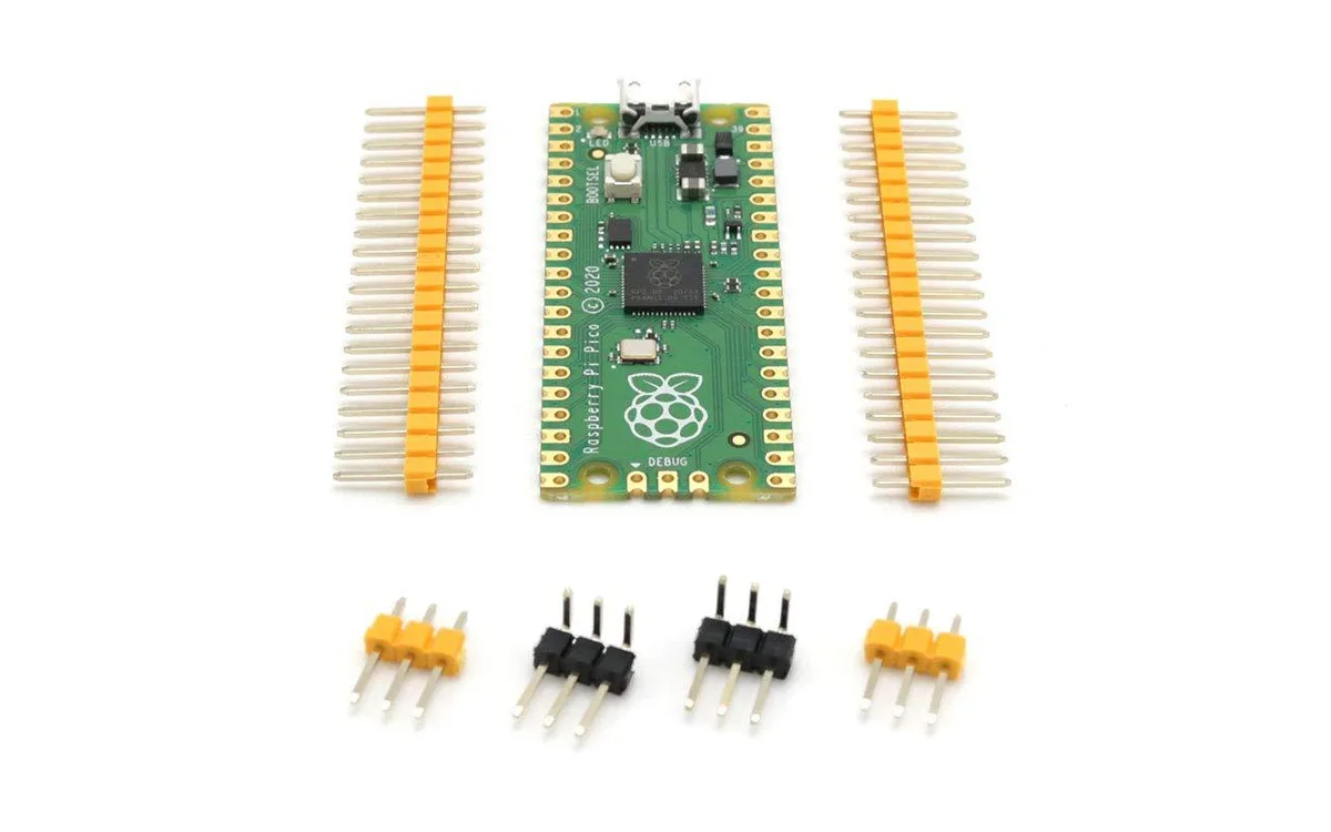 Green rectangular development board with castellated edges and USB micro connector