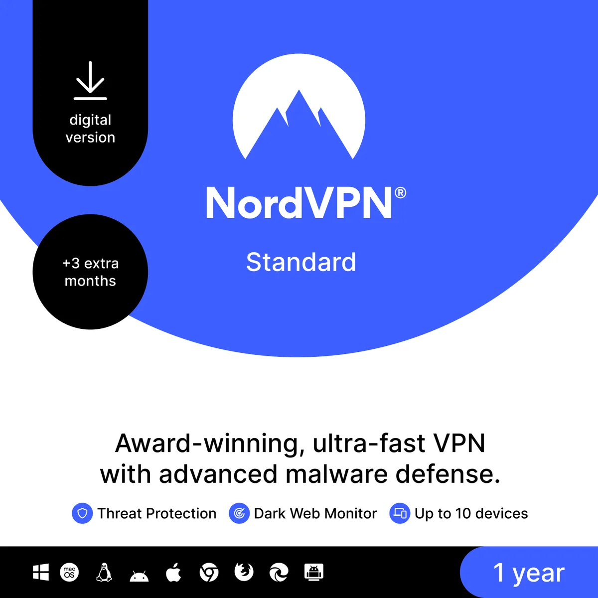 NordVPN NordVPN NV1C15M-RLUS-E-NE Internet Security 10 Devices 15 Months — fotografia produktu