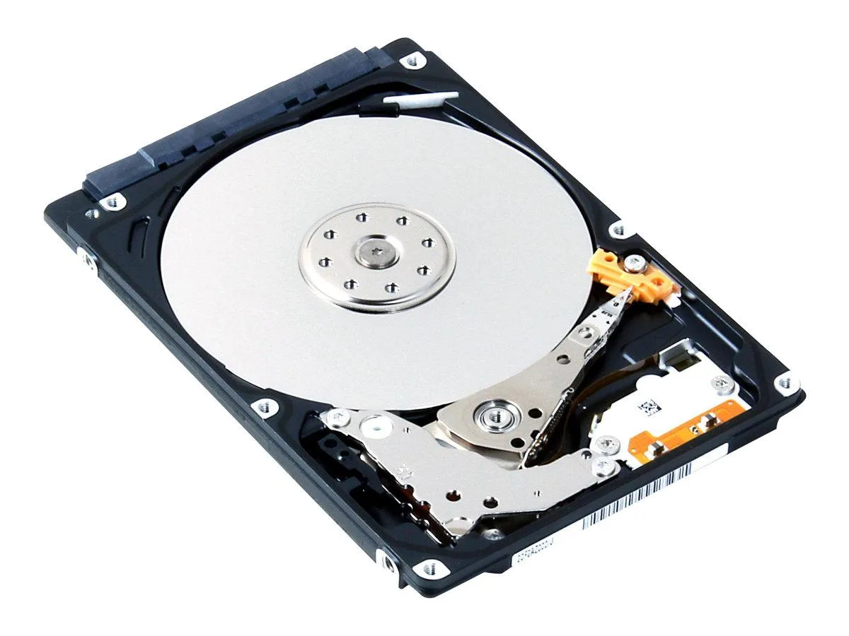 Silver 2.5 inch 7mm SATA hard drive in anti-static bag