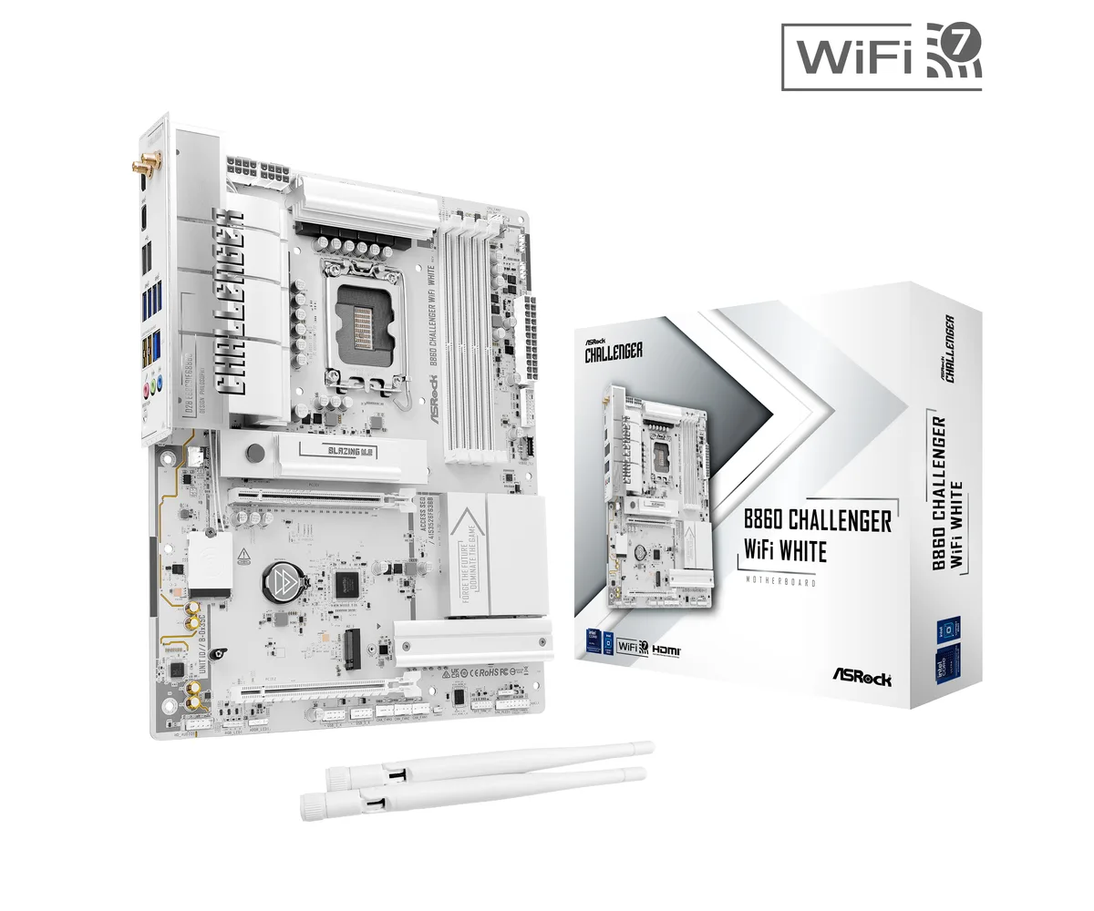 ASRock ASRock B860 CHALLENGER WIFI WHITE Intel motherboard — photo du produit