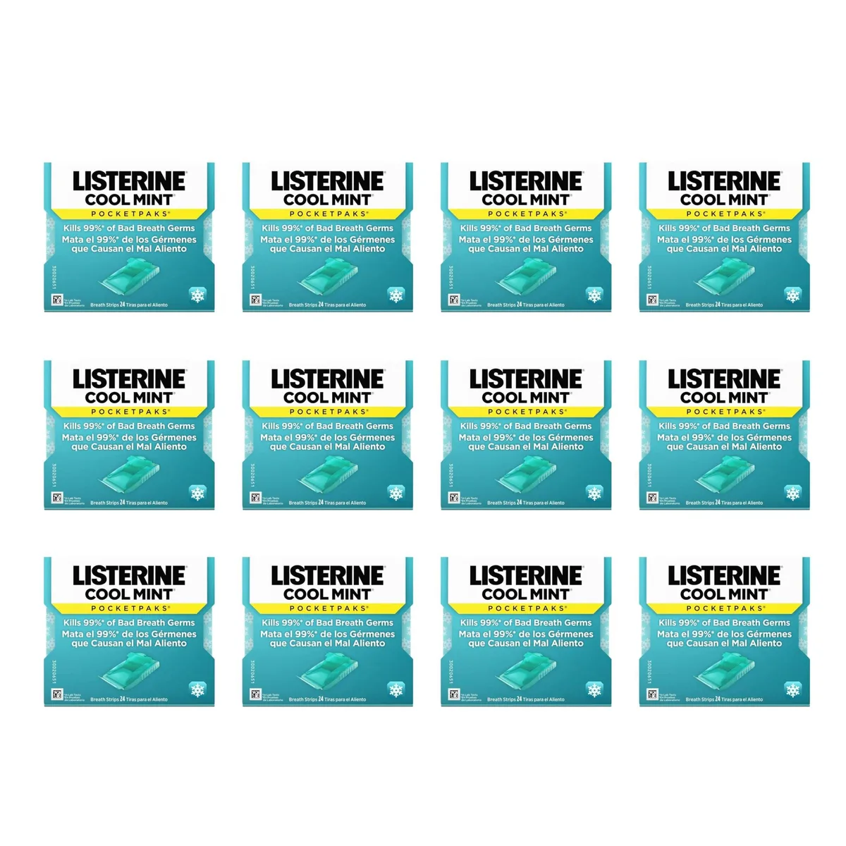  Listerine 283398 Cool Mint PocketPaks 24 Strips x 12 Packs Oral Care — product photo