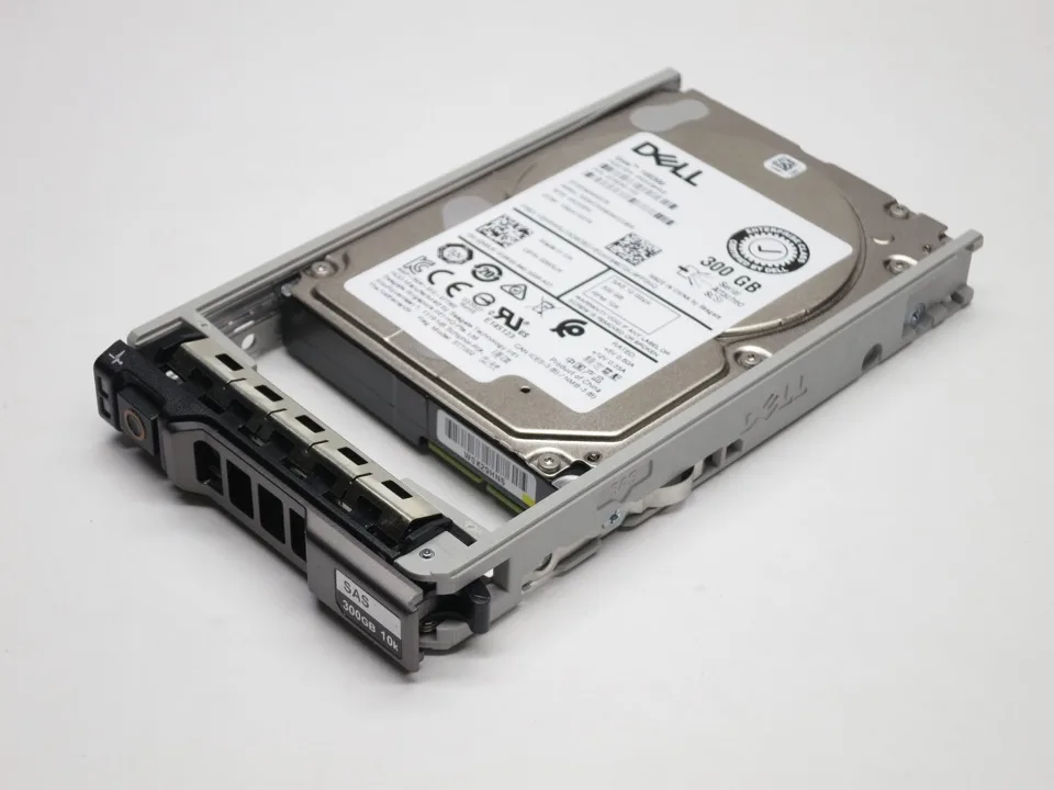 Silver 2.5 inch SAS hard drive with hot-swap tray