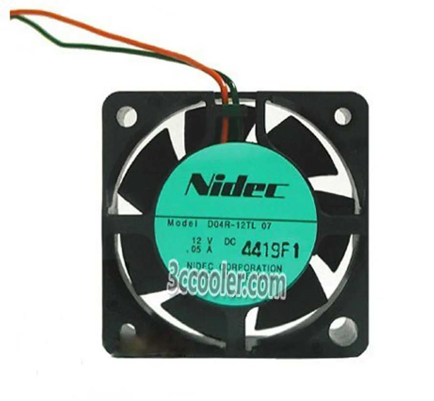 Small black square 40×15 mm fan with two wires