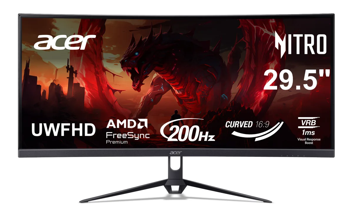Acer America Acer America UM.CE0AA.101 Nitro ED300C X1bmiippx 29.5" UWFHD 200Hz curved gaming monitor — product photo