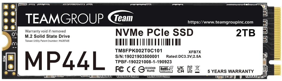 Team Group Team Group TM8FPK002T0C101 2TB M.2 2280 PCIe 4.0 x4 NVMe 1.4 internal SSD — product photo