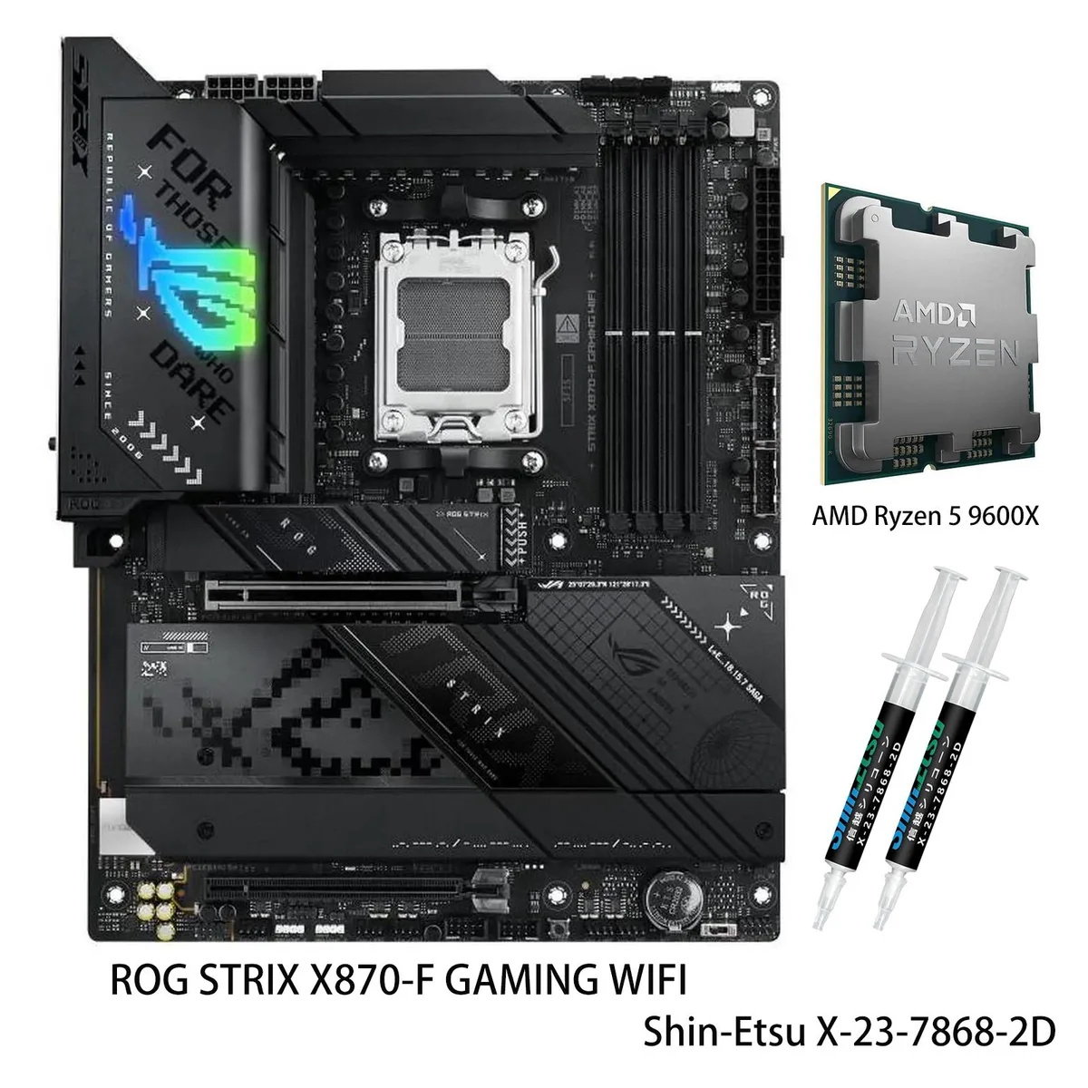 ASUS ASUS ROG STRIX X870-F GAMING WIFI + Ryzen 5 9600X AMD motherboard & CPU combo — product photo