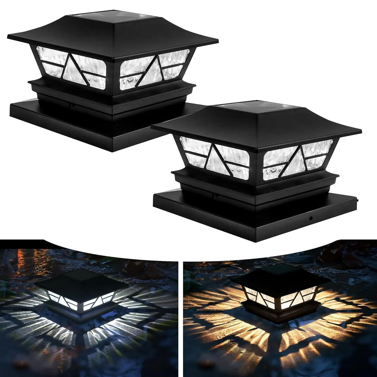  TW SHINE Solar Post Lights 2 Pack 15 Lumen IP65 — termékfotó