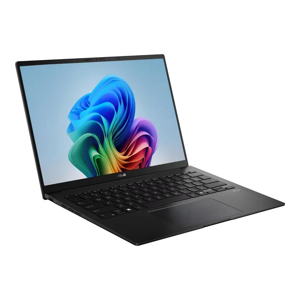 Thin aluminium laptop in Jade Black with 14-inch OLED touchscreen