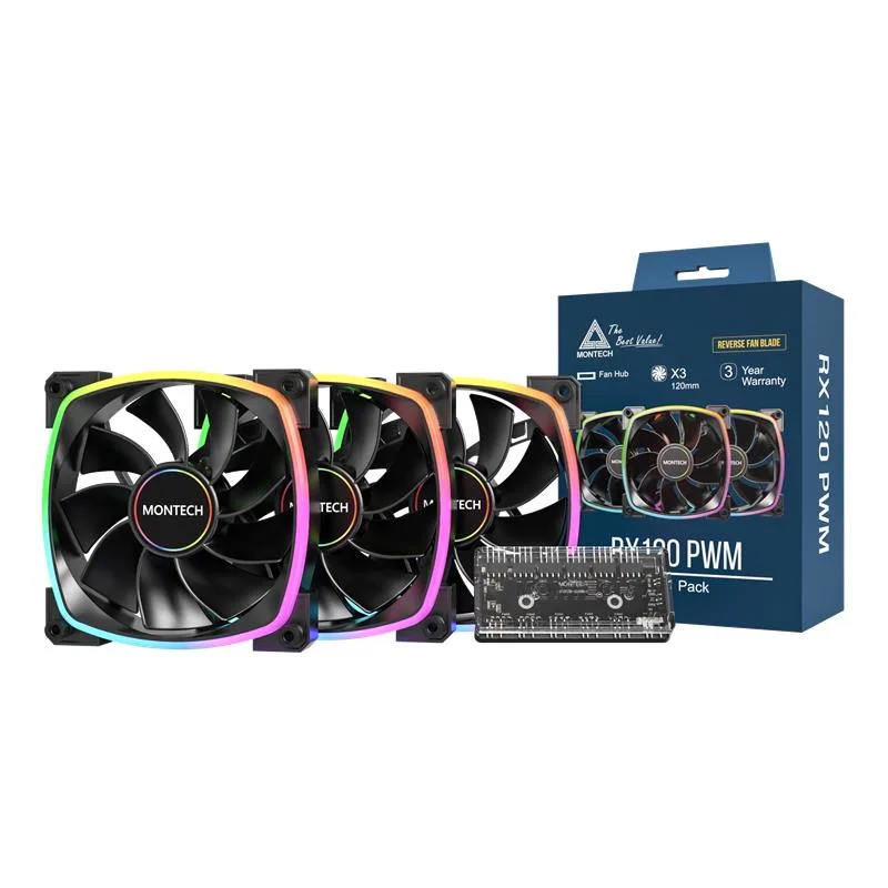 Montech Montech RX120-3in1B 120 mm case fan 3-pack 1600 RPM — foto del prodotto