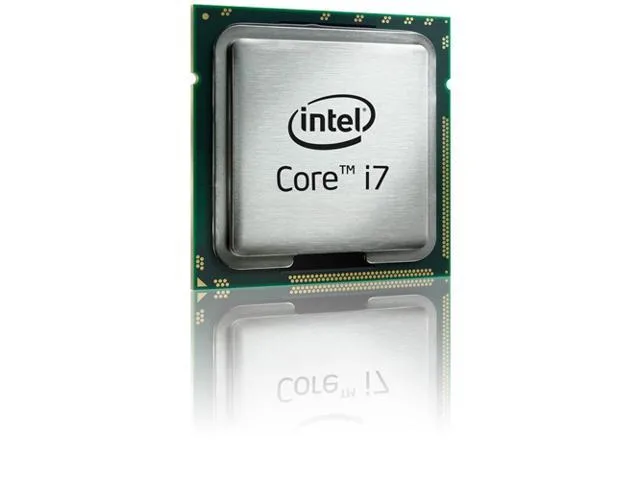 Square green ceramic processor with gold contacts and silver heat spreader, no cooler included