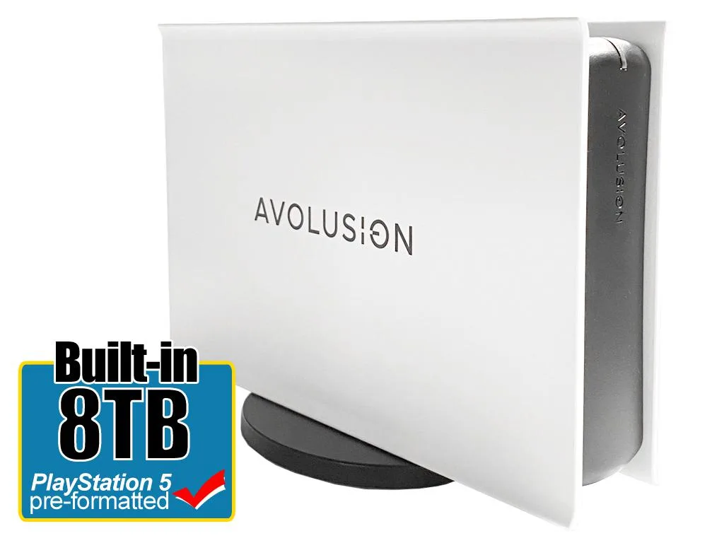 Avolusion Avolusion PRO5X-WH-8TB-PS5 8TB USB 3.0 external hard drive — produktfoto