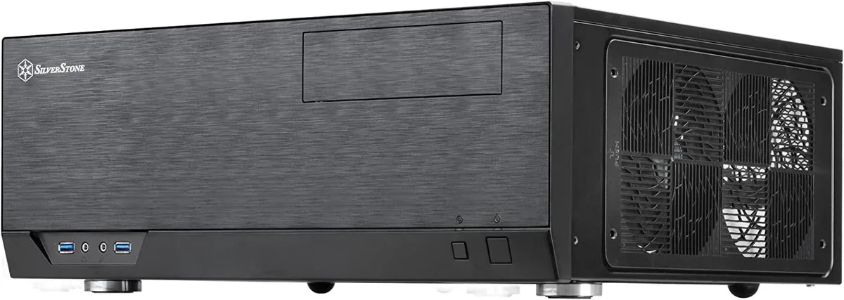 Silverstone GD09B-x 358mm rack server case, faux aluminium finish, compact depth