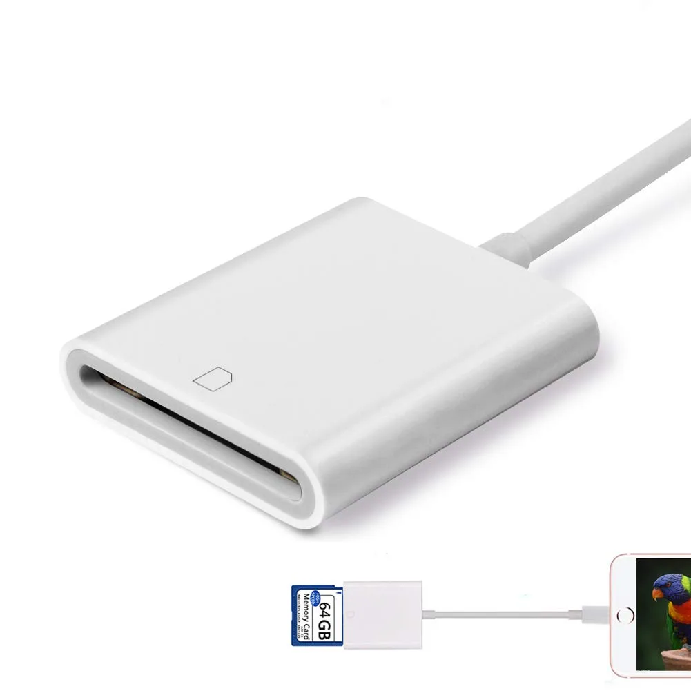 White Lightning SD card reader with dual slot, 512GB support, 14-16MB/s