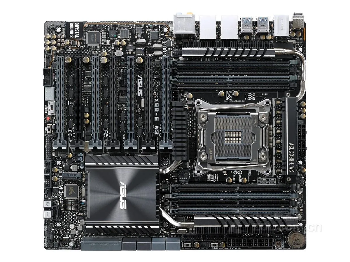 ASUS X99-E WS motherboard E-ATX form factor dark finish