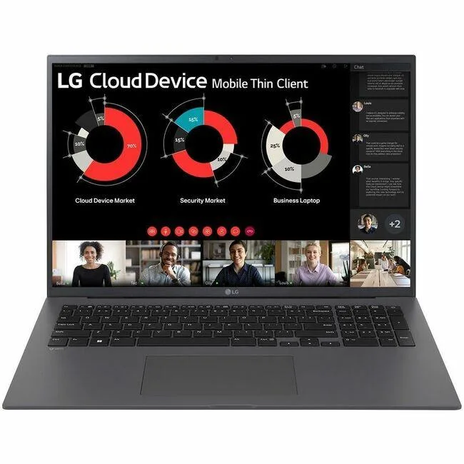 Charcoal grey 17 inch laptop with thin bezels