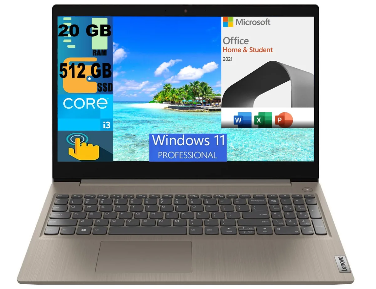 Almond 15.6 inch touchscreen laptop with HD display