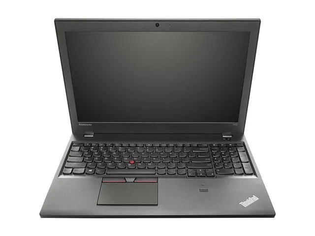 Black 15.6 inch ThinkPad T560 laptop with matte finish and backlit keyboard