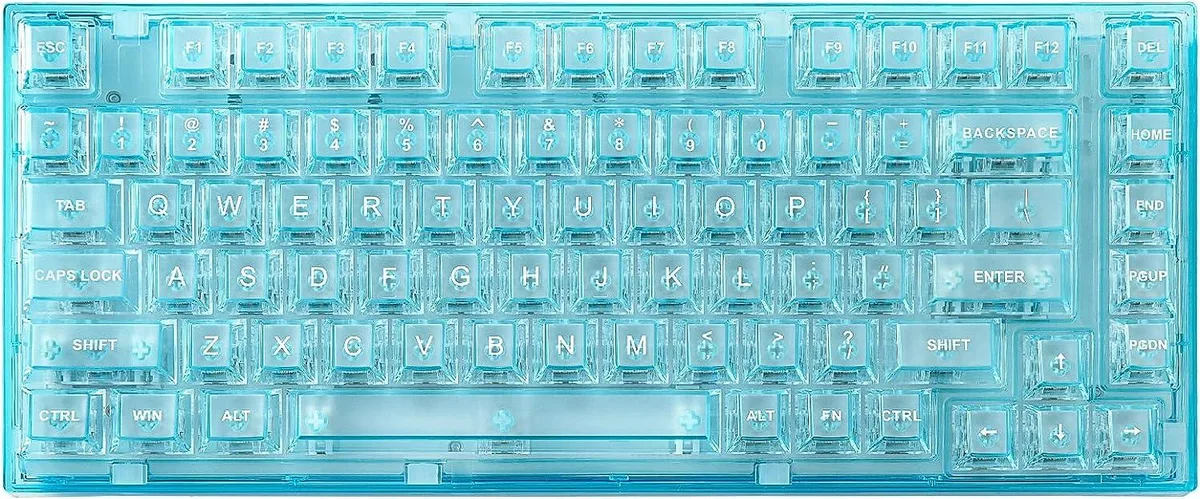 BFKK BFKK 82 Key Wireless Hot Swappable Mechanical Gaming Keyboard Crystal Ice Switch Light Blue — product photo