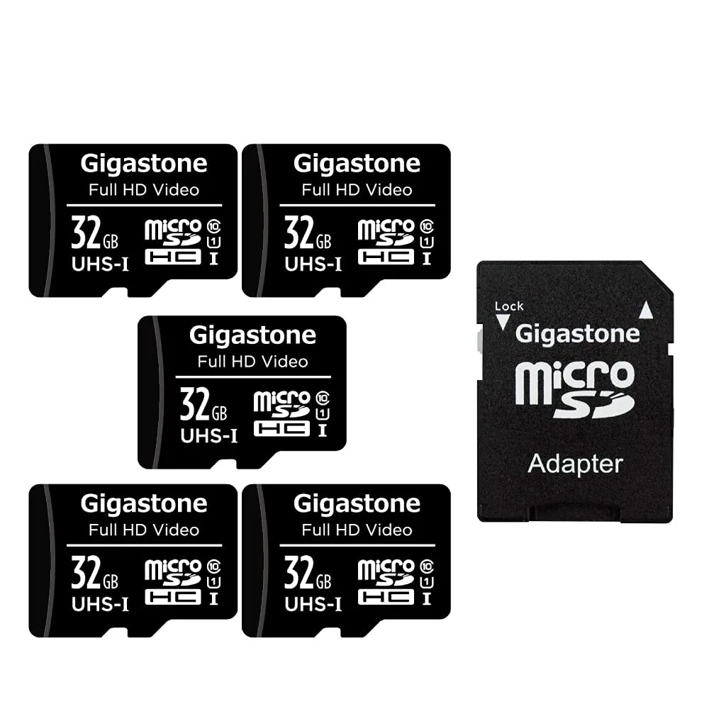 Gigastone Corporation Gigastone 32GB 5-Pack Micro SDHC U1 C10 90MB/s memory card — 제품 사진
