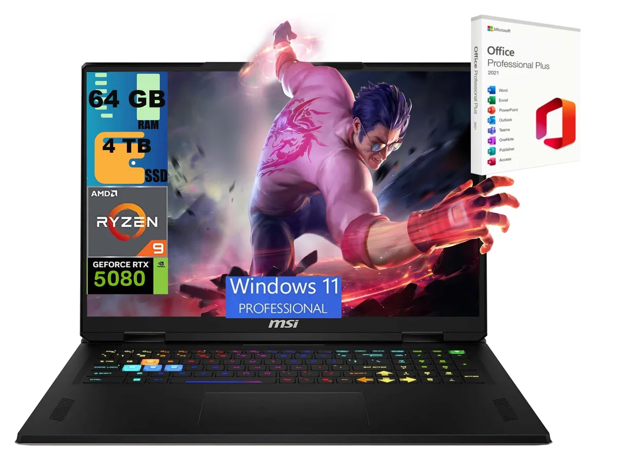 Gray 18 inch gaming laptop with matte finish and thin bezels