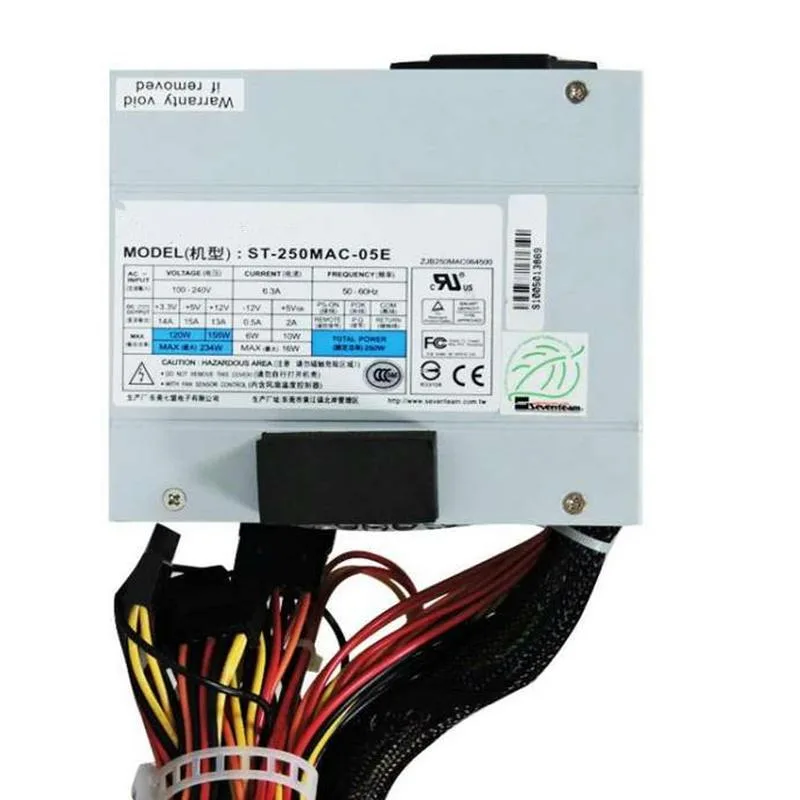Silver rectangular ATX power supply unit with fan grille