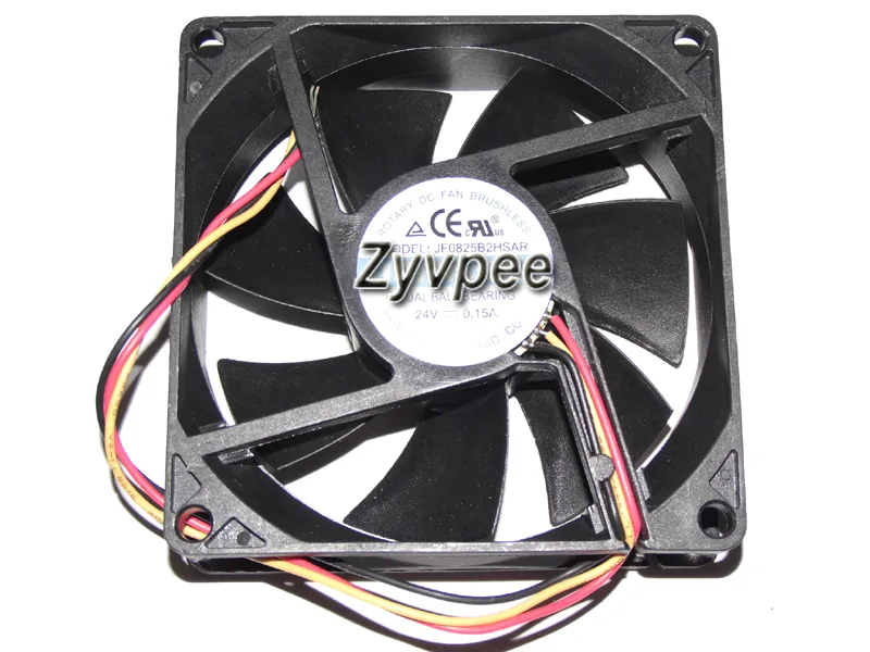 Zyvpee Zyvpee JF0825B2HSAR 80mm 25mm 24V 0.15A 3-wire case fan — صورة المنتج