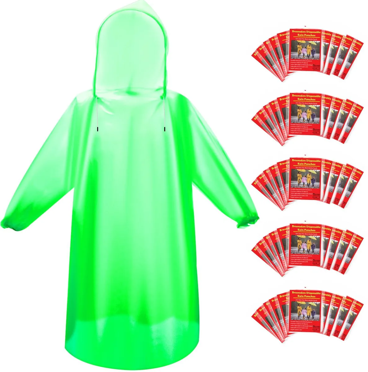  Bruvoalon Rp001 men's outerwear 6 pack green 0.035mm PE 50.39in length 25.2in waist — 商品写真