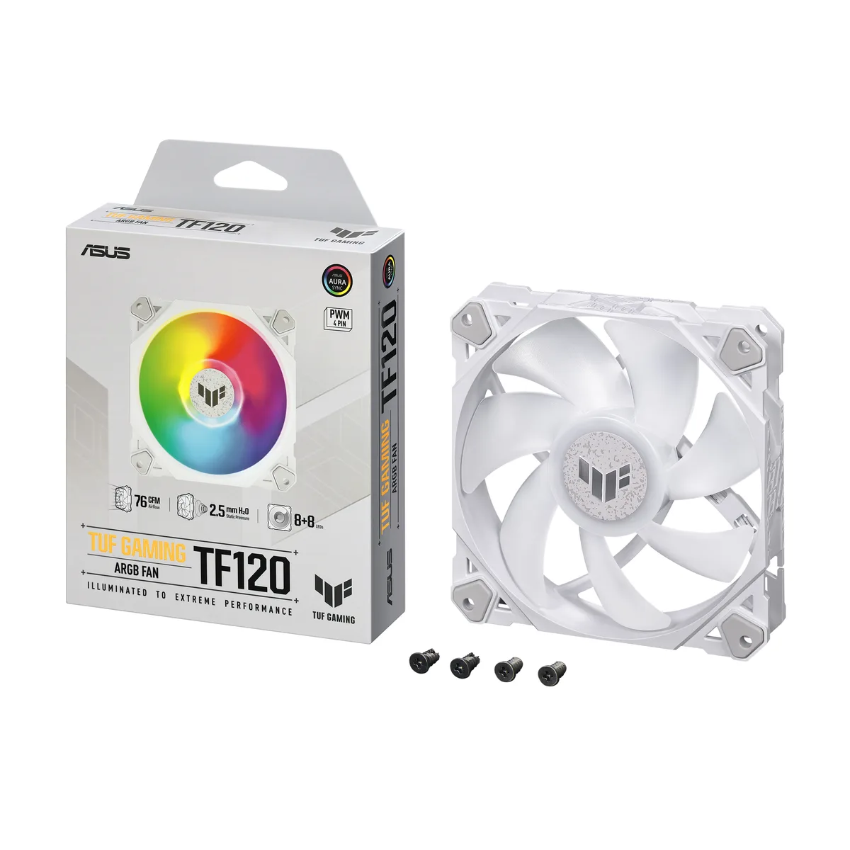 ASUS ASUS TUF GAMING TF120 ARGB White 120mm case fan — photo du produit