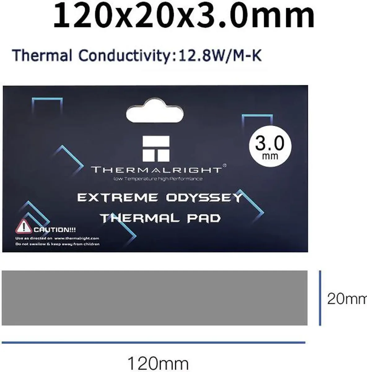 Lirealar Lirealar 120x20mm thermal pad 12.8 W/mK 3.0mm 15g — ürün fotoğrafı