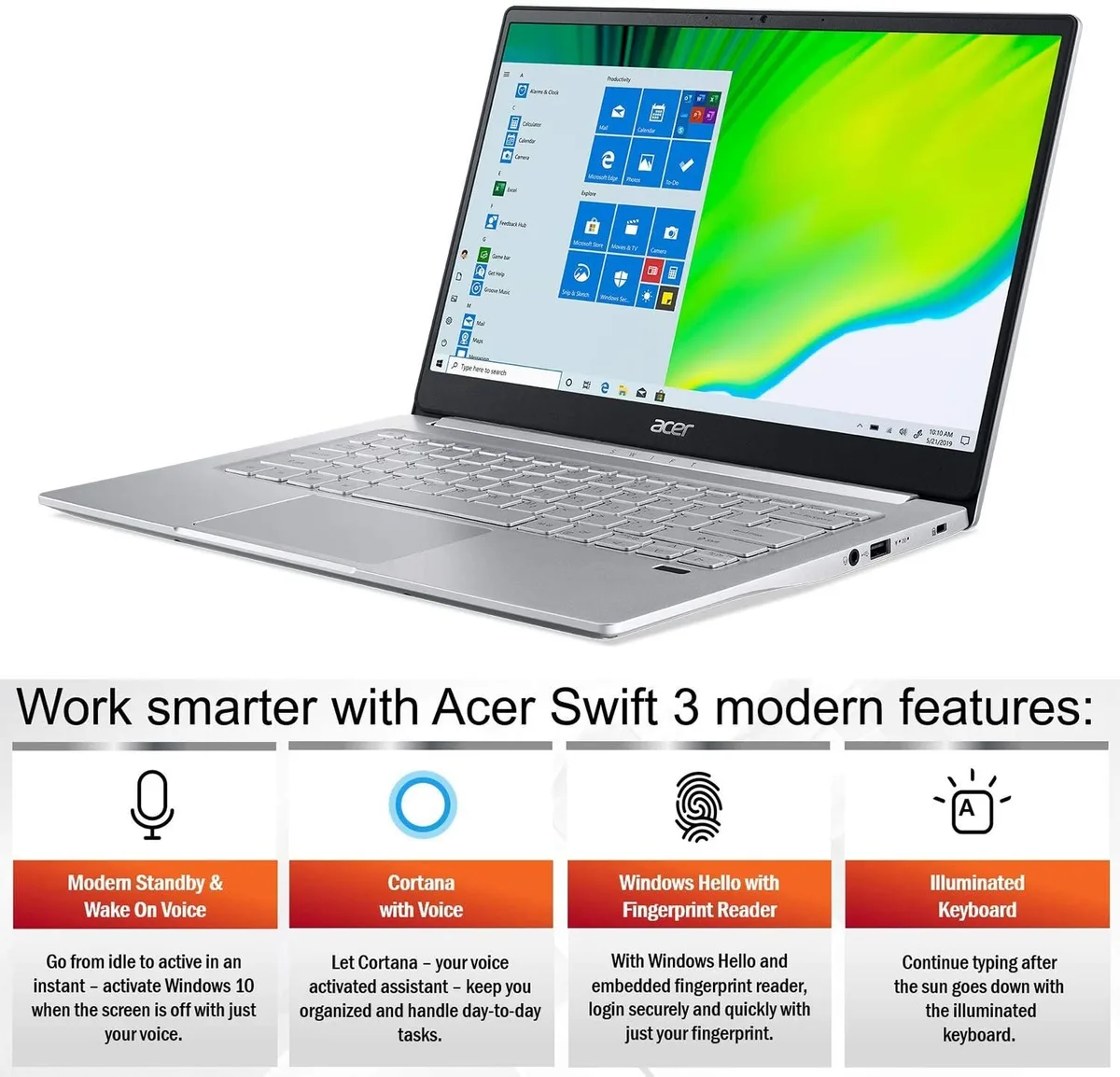 Acer America Acer America Swift 3 14" AMD Ryzen 7 4700U 8GB 512GB gaming laptop — product photo