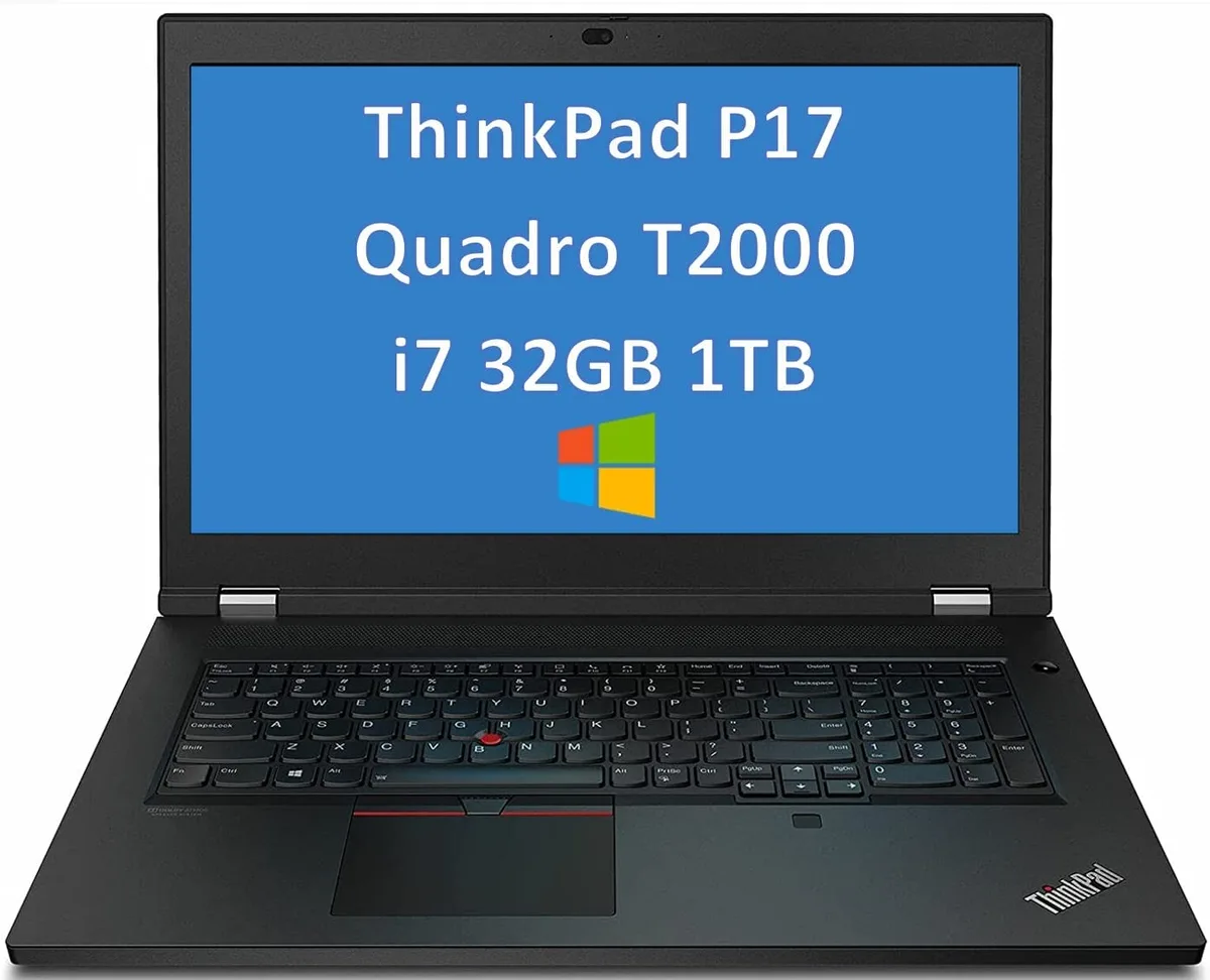 Black 17.3 inch laptop with matte anti-glare display and backlit keyboard