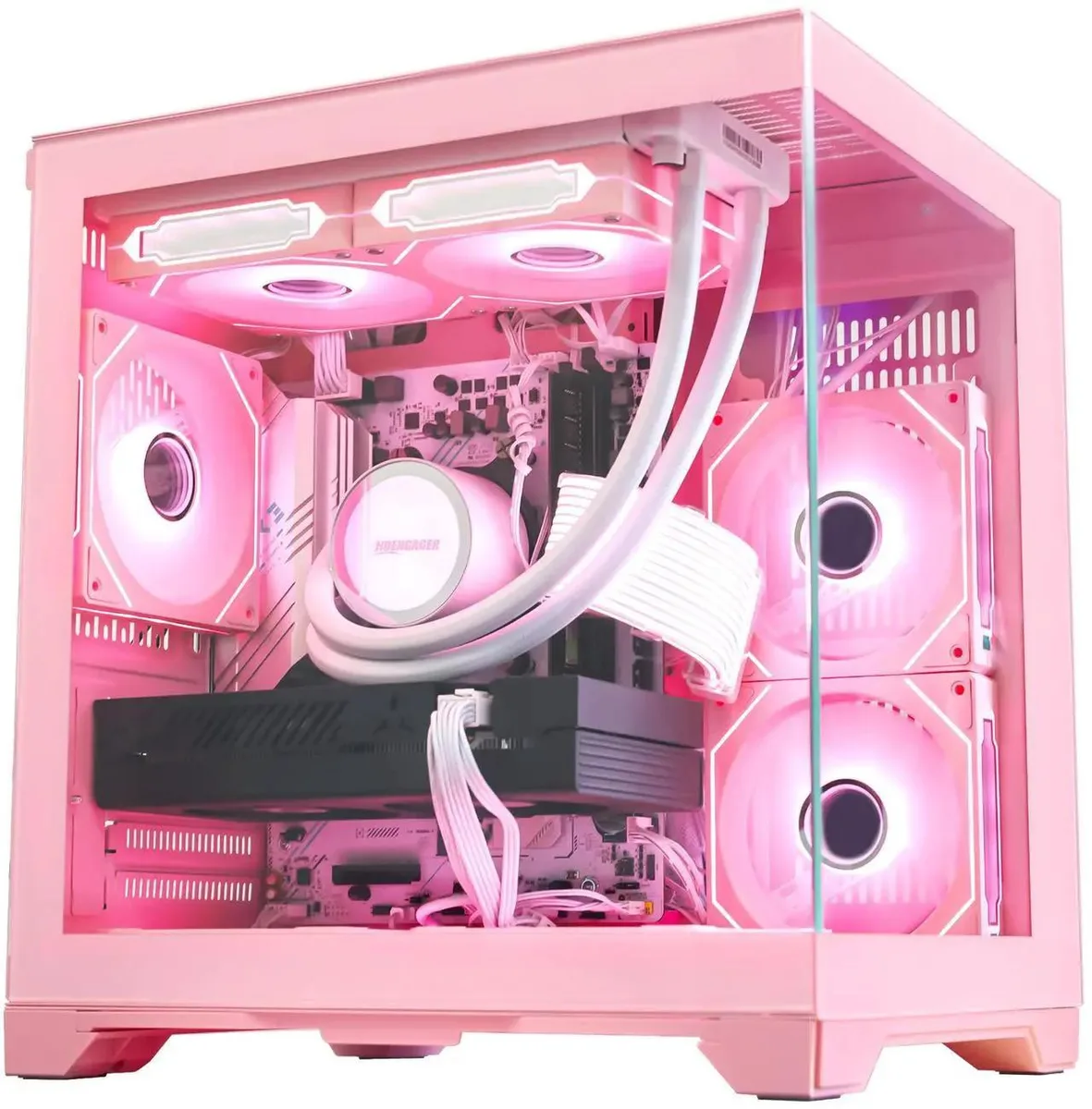 Hoengager Hoengager Gaming PC Ryzen 7 5700X RTX 5050 32GB DDR4 1TB SSD Windows 11 Pink — product photo