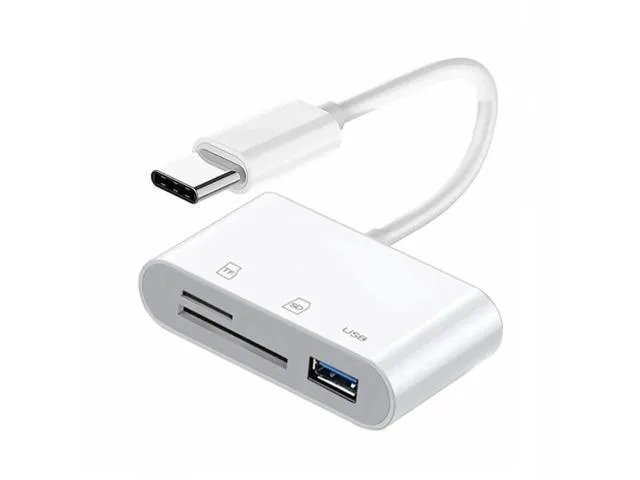 LORDWORLD LORDWORLD USB 2.0 Type-C to SD/TF/USB Female Card Reader Adapter — product photo