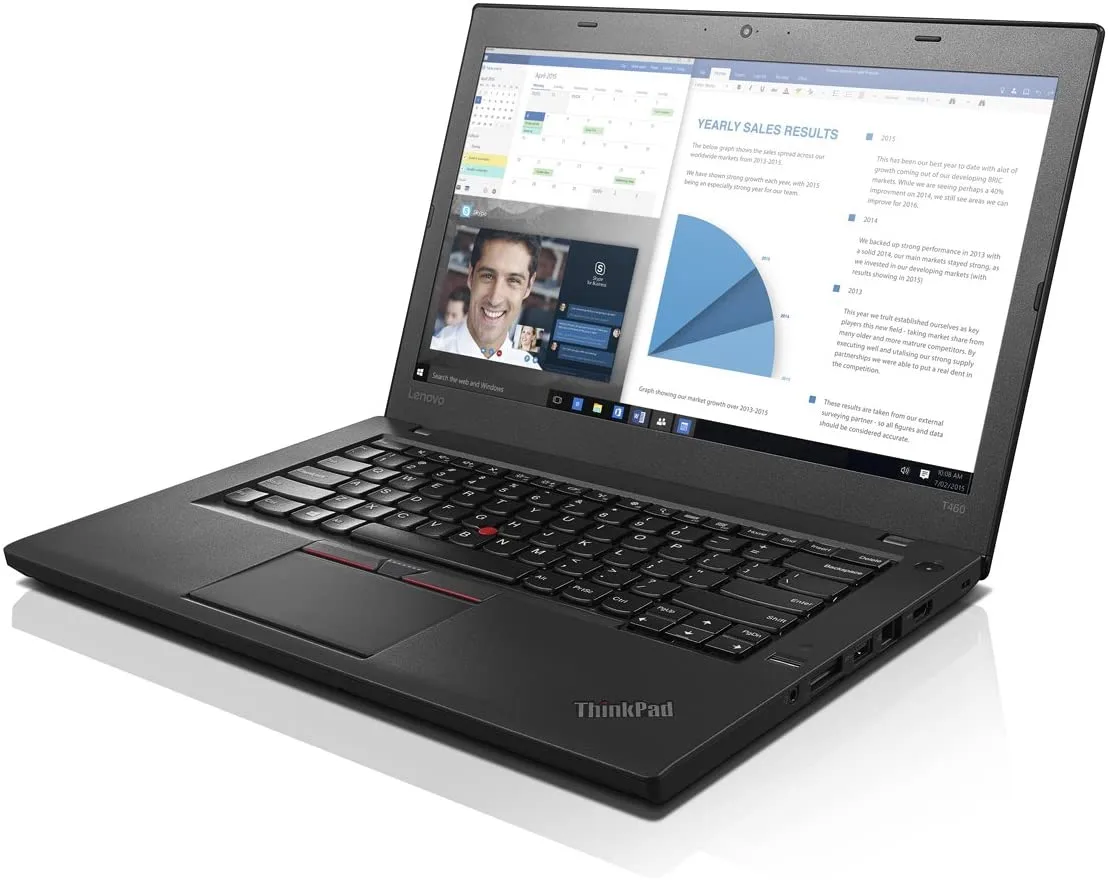 Black Lenovo ThinkPad T460 laptop closed lid matte finish