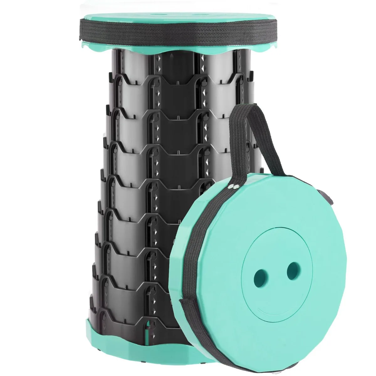  CorLiving Lizhluzh Collapsible Stool Black Set of 2 9.7 in 2.4-17.5 in 300 lb — 商品照片