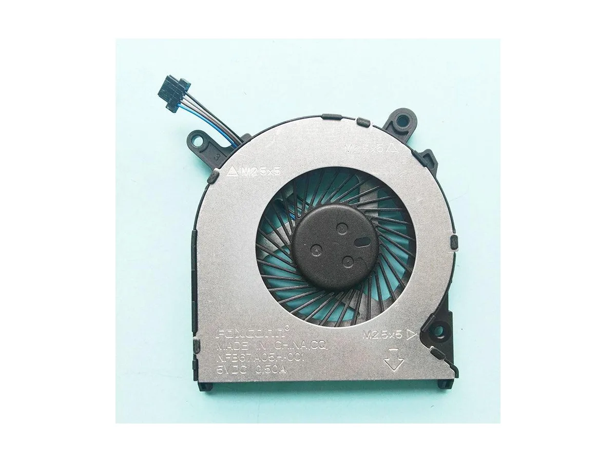 Small black plastic laptop CPU cooling fan with wire connector