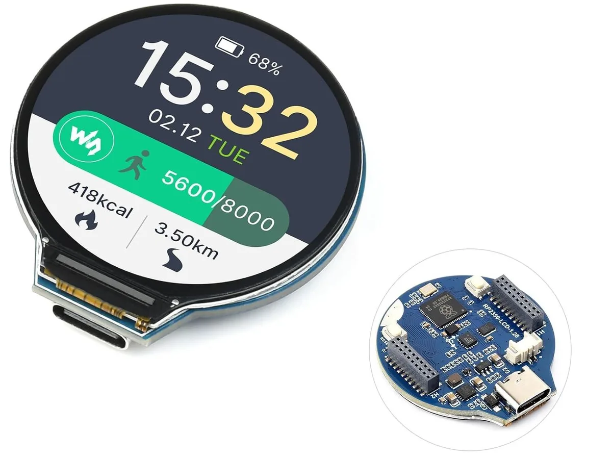 LORDWORLD LORDWORLD RP2350 Development Board 1.28in 240×240 65K 6-axis — ภาพสินค้า