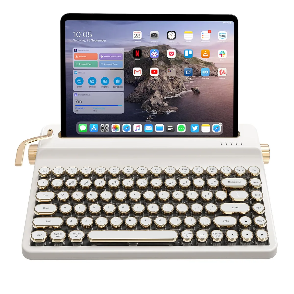 YUNZII YUNZII QL75 Wireless Mechanical Gaming Keyboard White Onyx Tactile Switch — product photo