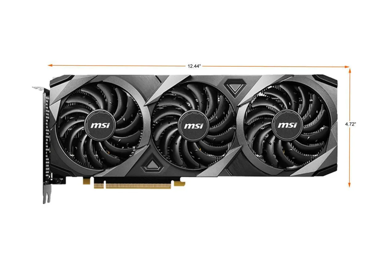MSI GeForce RTX 3060 Ti Ventus 3X triple-fan graphics card in black and grey finish