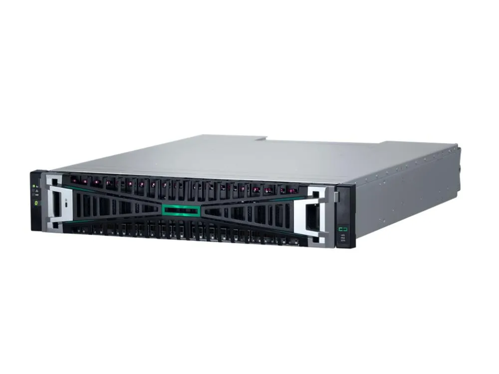 A 2U rack server with twelve front drive bays populated, redundant power supplies at the rear