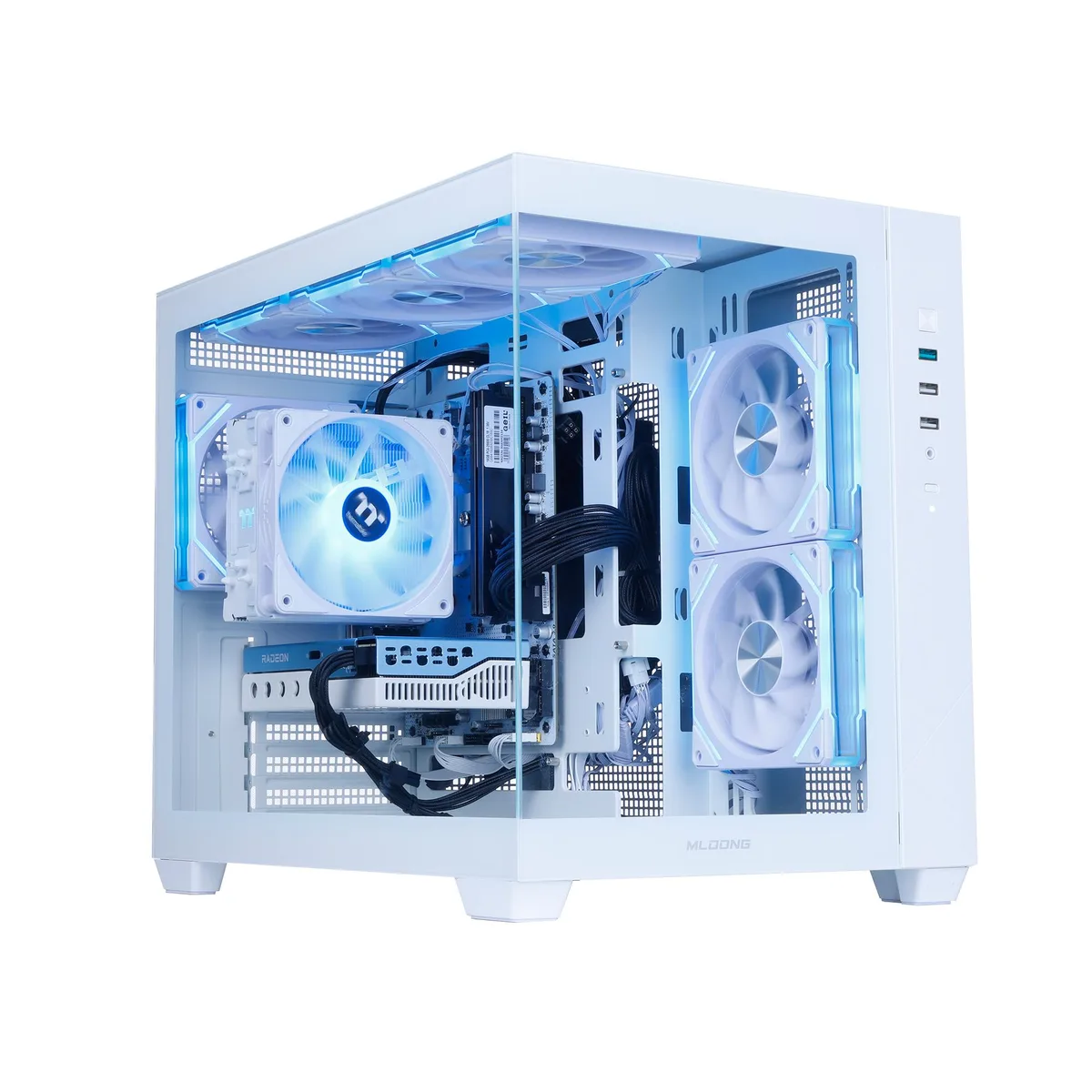 MLOONG MLOONG 5500 5060 Gaming PC Ryzen 5 5500 RX 6500 XT 16GB DDR4 500GB NVMe White — product photo