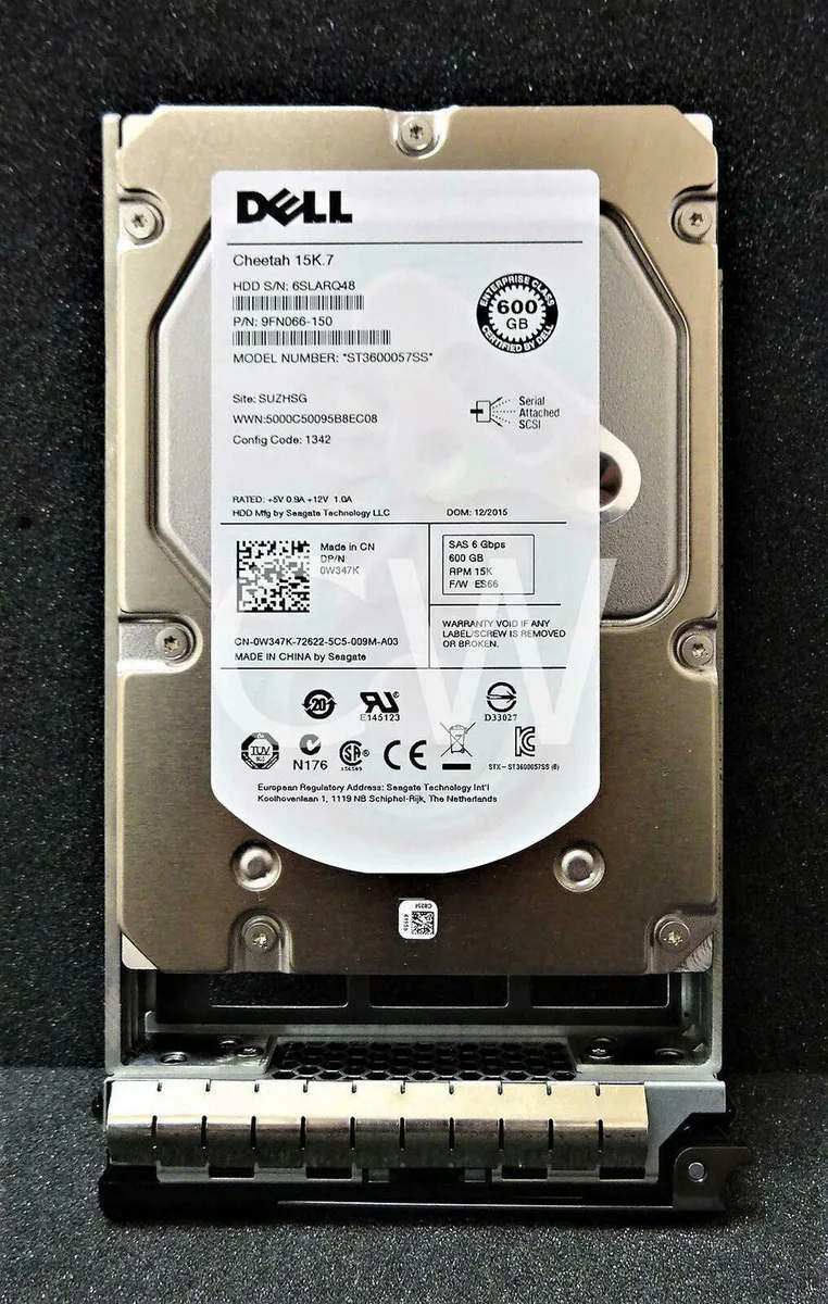 Silver 3.5 inch enterprise hard drive with caddy tray