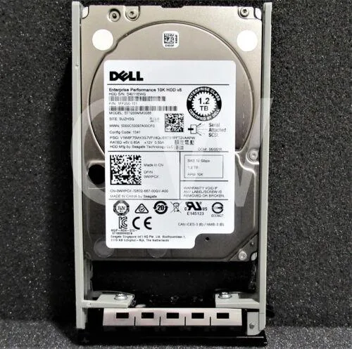 Gold 2.5 inch SAS hard drive with label visible