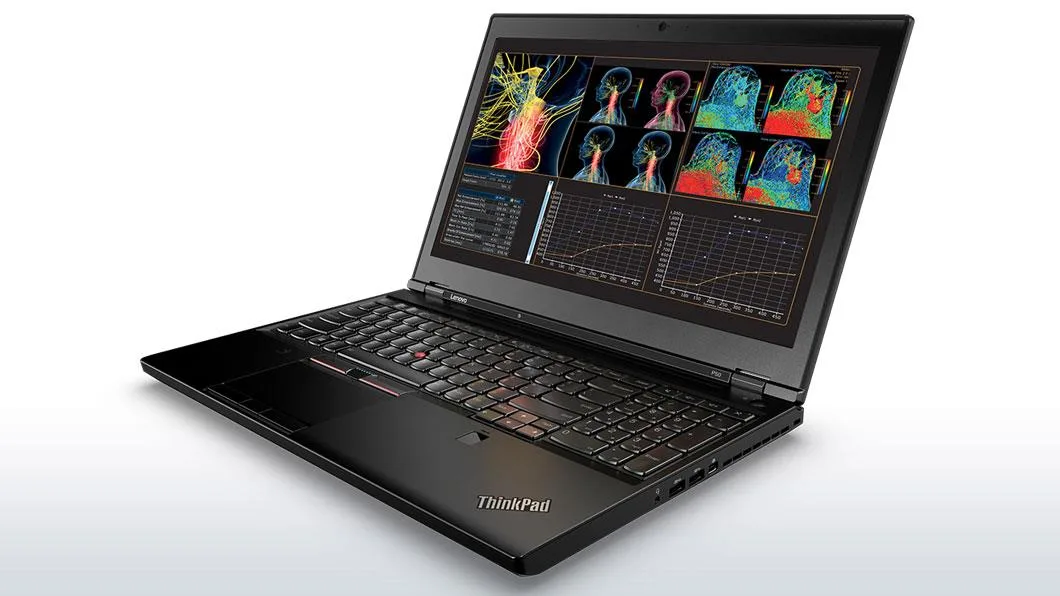 Black 15.6 inch ThinkPad P50 mobile workstation closed lid fingerprint reader
