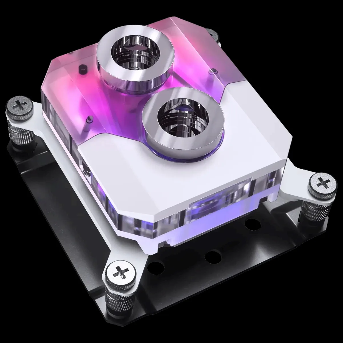 Phanteks Phanteks PH-GEF_CPU450_DWT Glacier EZ-Fit 450CPU Copper CPU Block LGA 1700 AM5 16mm D-RGB White diy cooling — product photo
