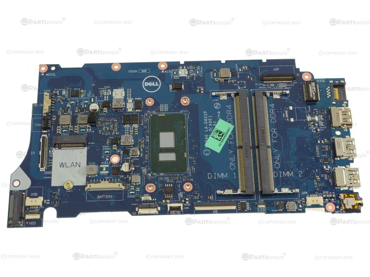 Dell Vostro 15 5568 motherboard with Core i3-6006U 2.0GHz CPU attached
