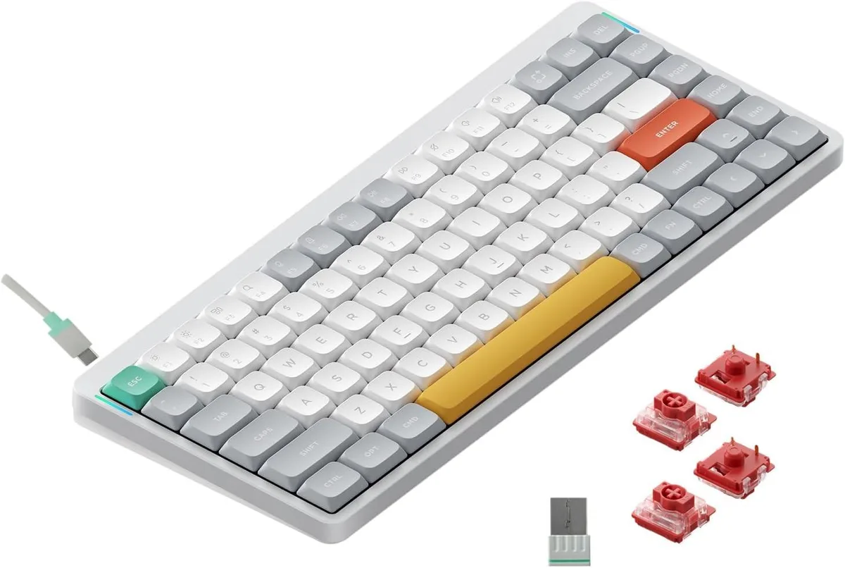 WISDUM WISDUM Air75 V2 75% Mechanical Gaming Keyboard White Gateron Cowberry Switch — product photo