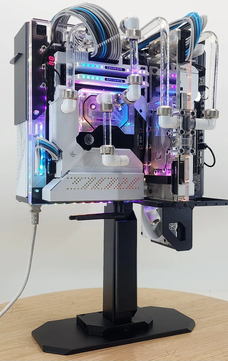 Full-tower gaming desktop in a Granzon G10 case with RGB lighting