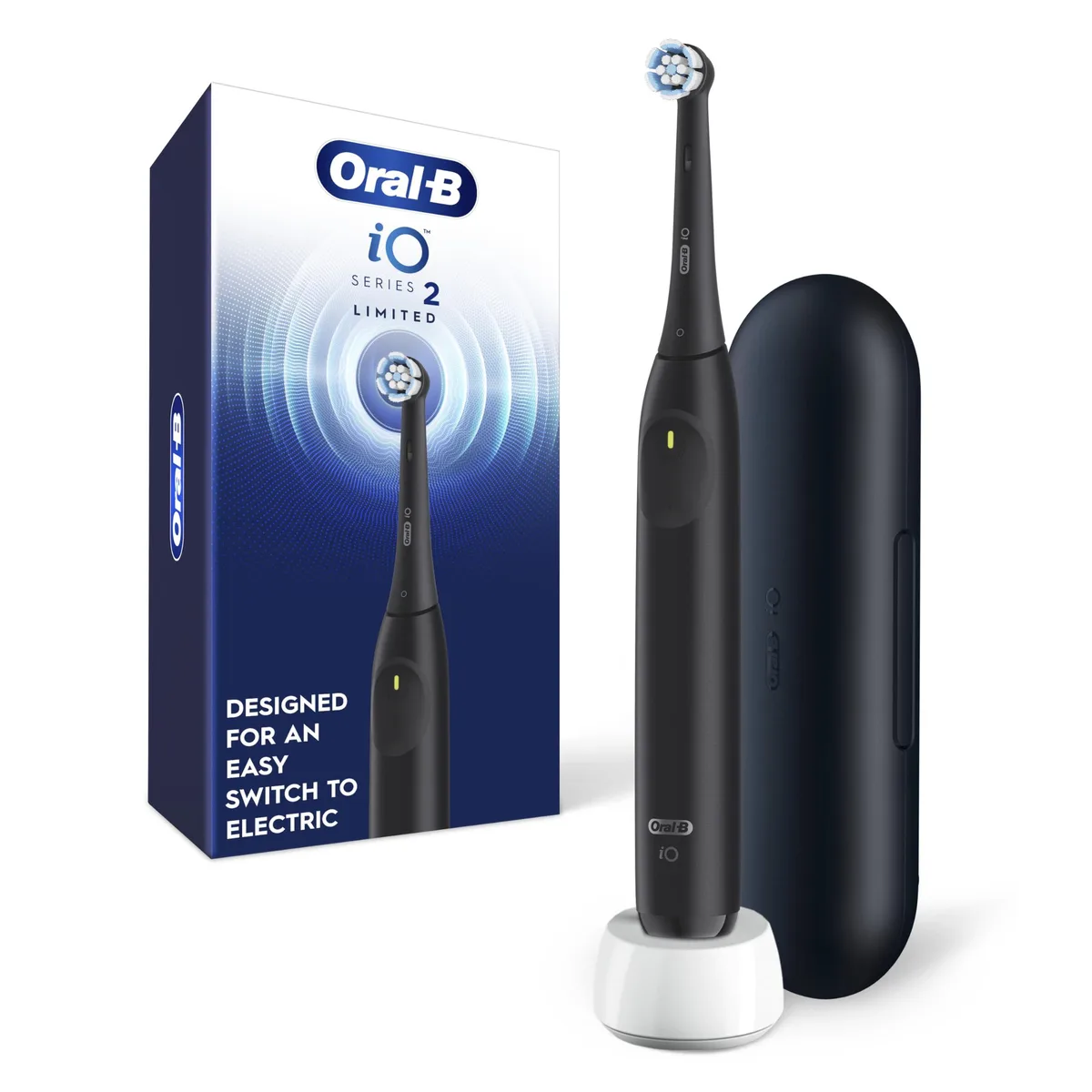  Oral-B iOSeries2 Electric Toothbrush Night Black 3 Modes Pressure Sensor Travel Case — product photo